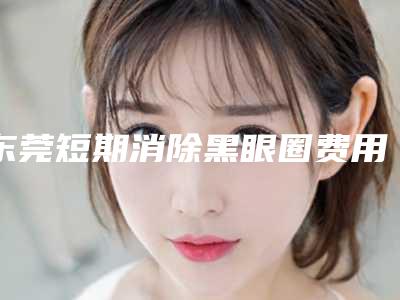 东莞短期消除黑眼圈费用大概多少钱啊